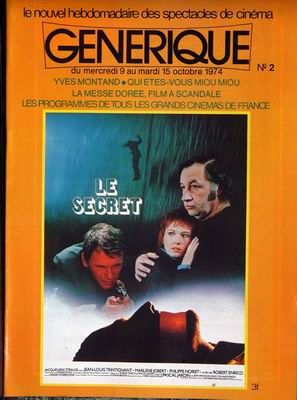 GENERIQUE (70s) magazine side cover Issue 2 9 October 1974