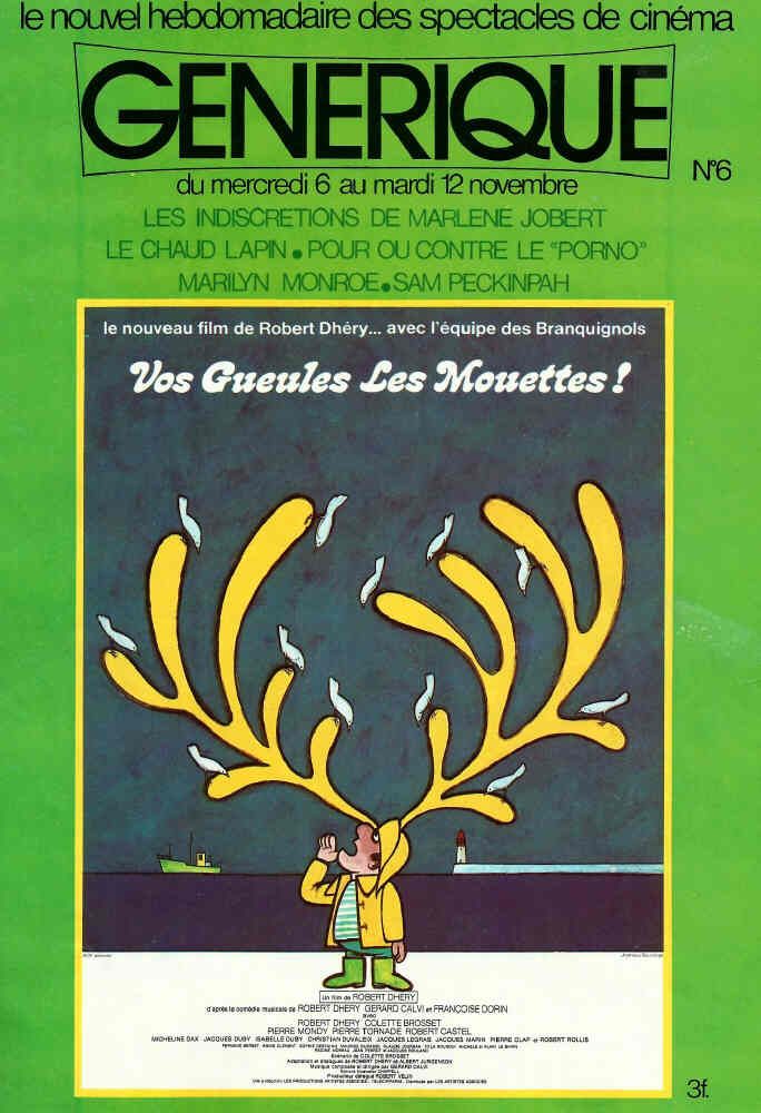 GENERIQUE (70s) magazine side cover Issue 6 6 November 1974