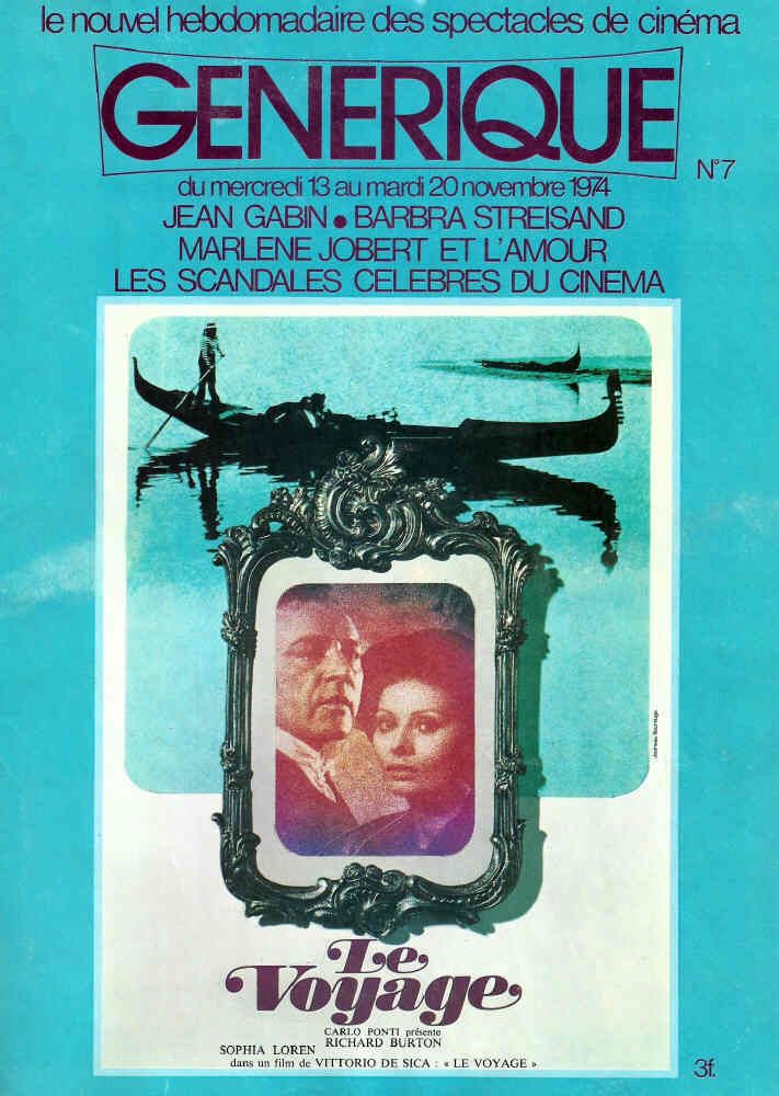 GENERIQUE (70s) magazine side cover Issue 7 13 November 1974