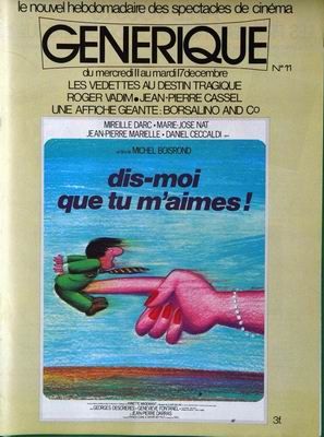 GENERIQUE (70s) magazine side cover Issue 11 11 December 1974