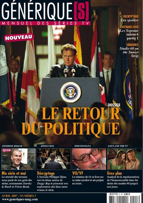GENERIQUE(S) magazine side cover Issue 3 April 2007