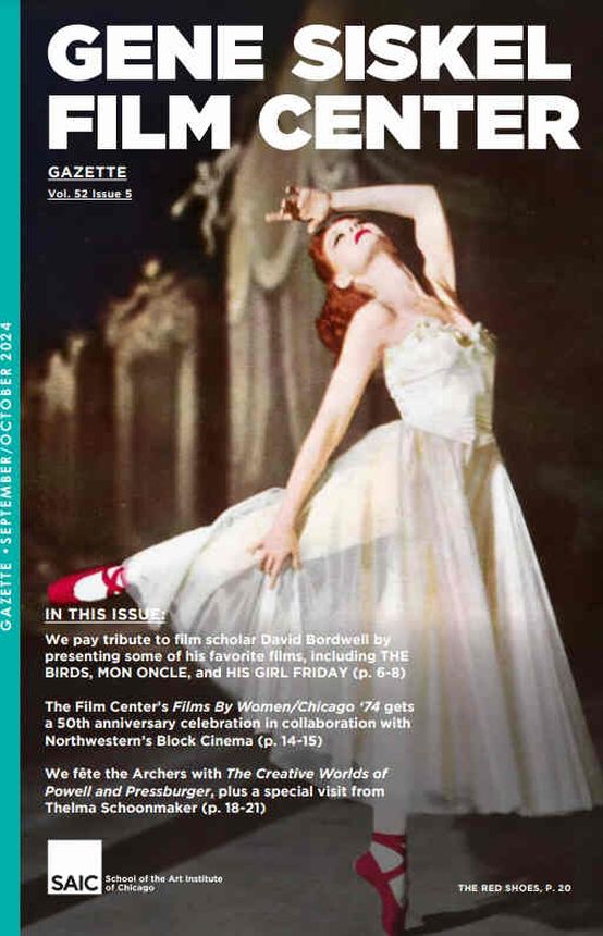 GENE SISKEL FILM CENTER magazine side cover  September/October 2024