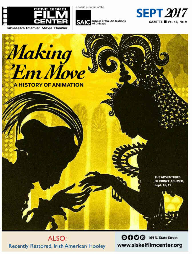GENE SISKEL FILM CENTER magazine side cover September 2017