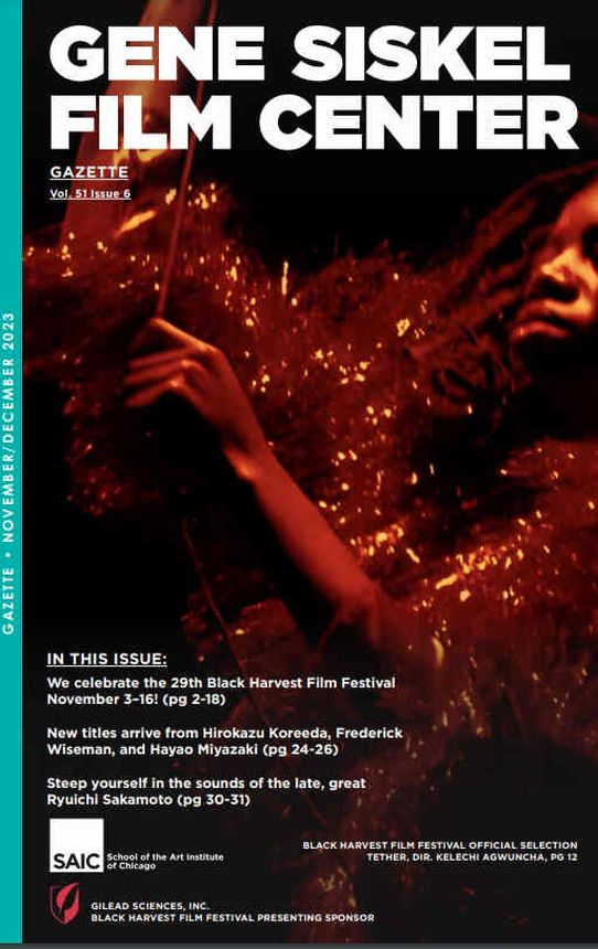 GENE SISKEL FILM CENTER magazine side cover  November/December 2023