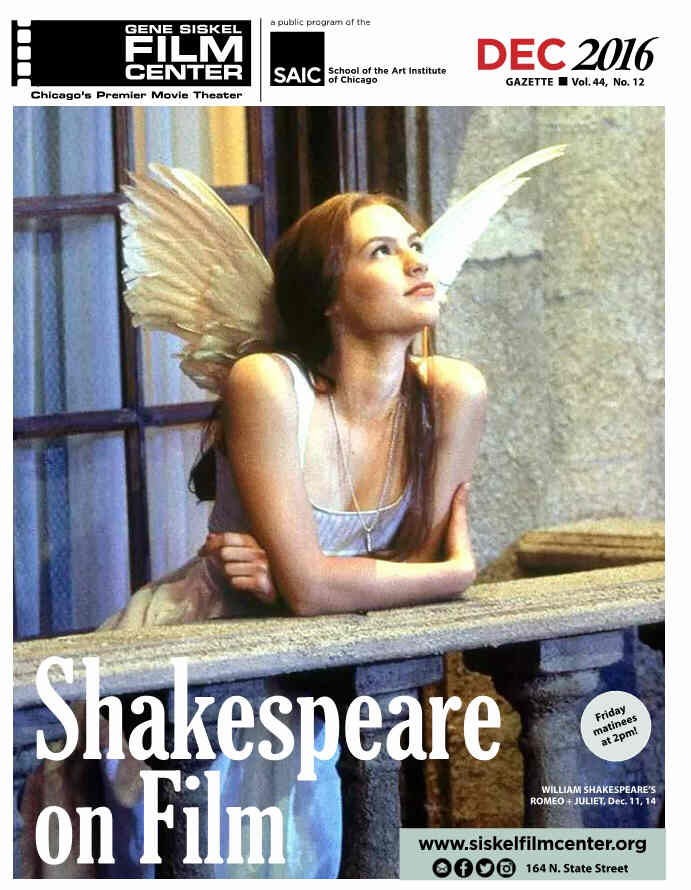 GENE SISKEL FILM CENTER magazine side cover December 2016