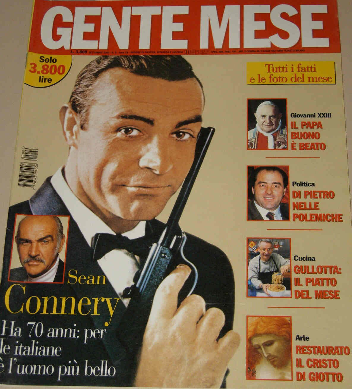 GENTE MESE magazine side cover September 2000