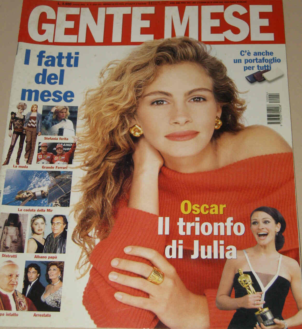 GENTE MESE magazine side cover April 2001