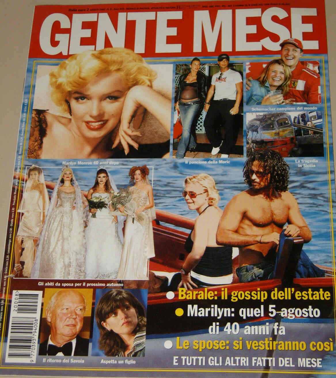 GENTE MESE magazine side cover August 2002