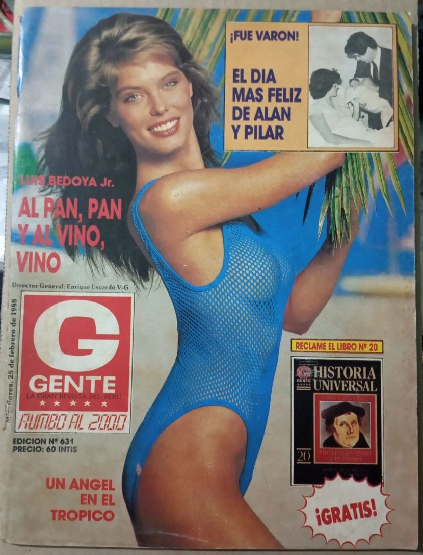GENTE PERU magazine side cover Issue 631 25 February 1988