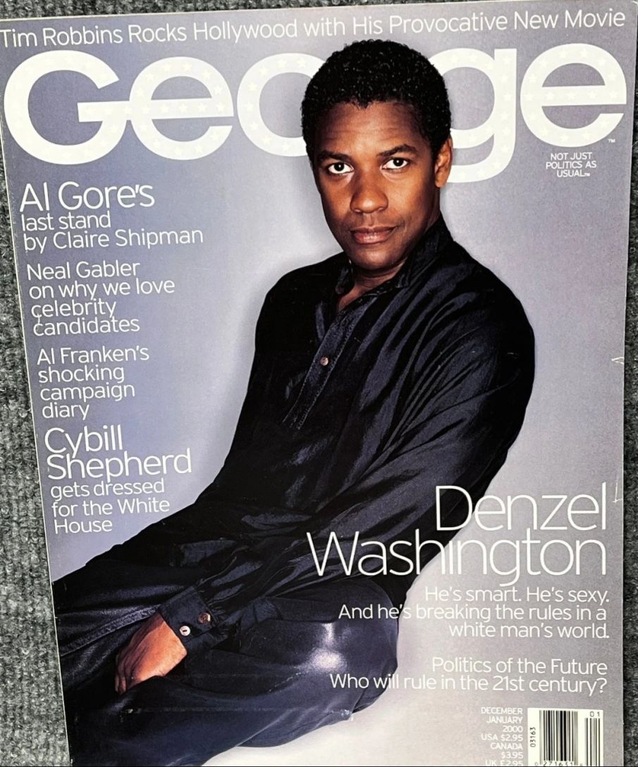 GEORGE magazine side cover  December 1999/ January 2000 