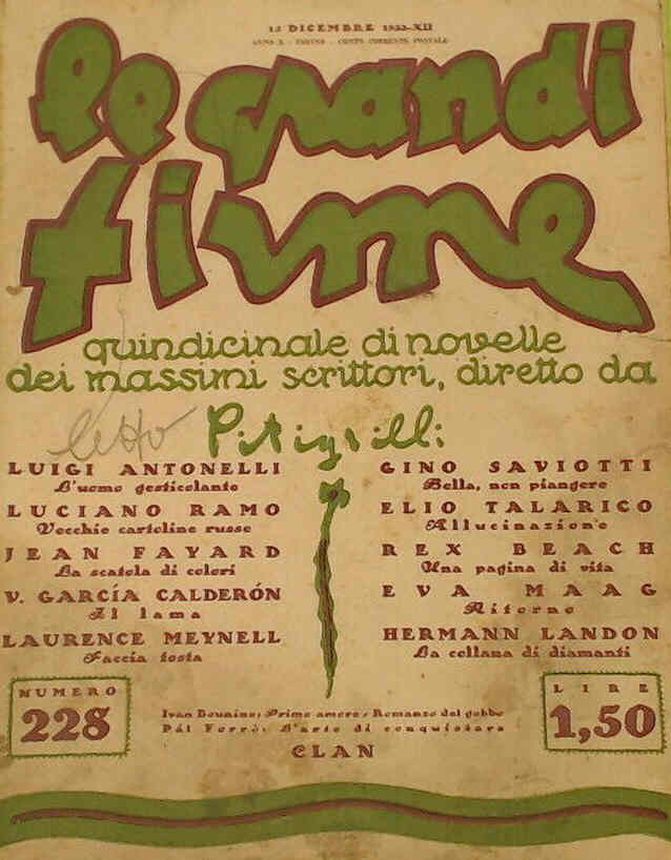 GRANDI FIRME | LE magazine side cover Issue 228 15 December 1933