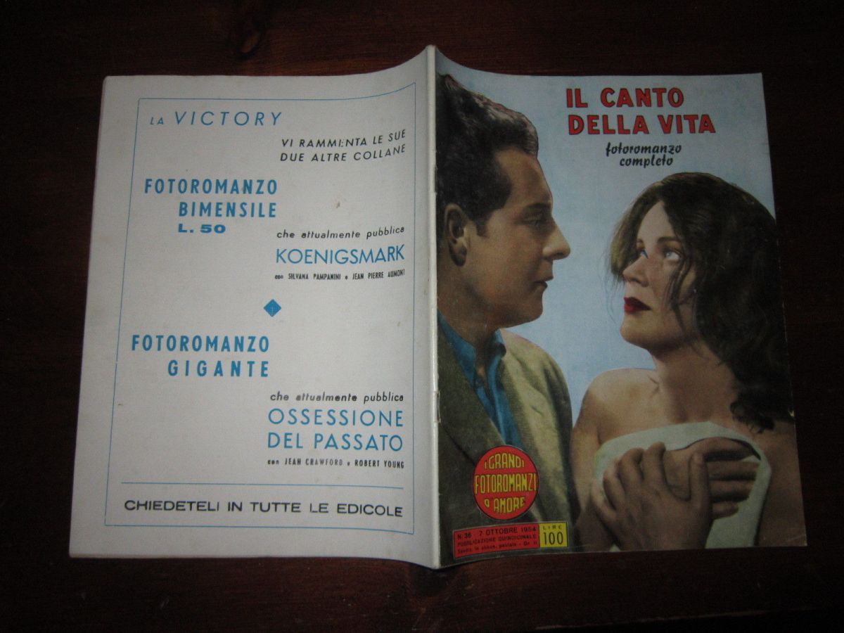GRANDI FOTOROMANZI D AMORE | I magazine side cover Issue 36 7 October 1954