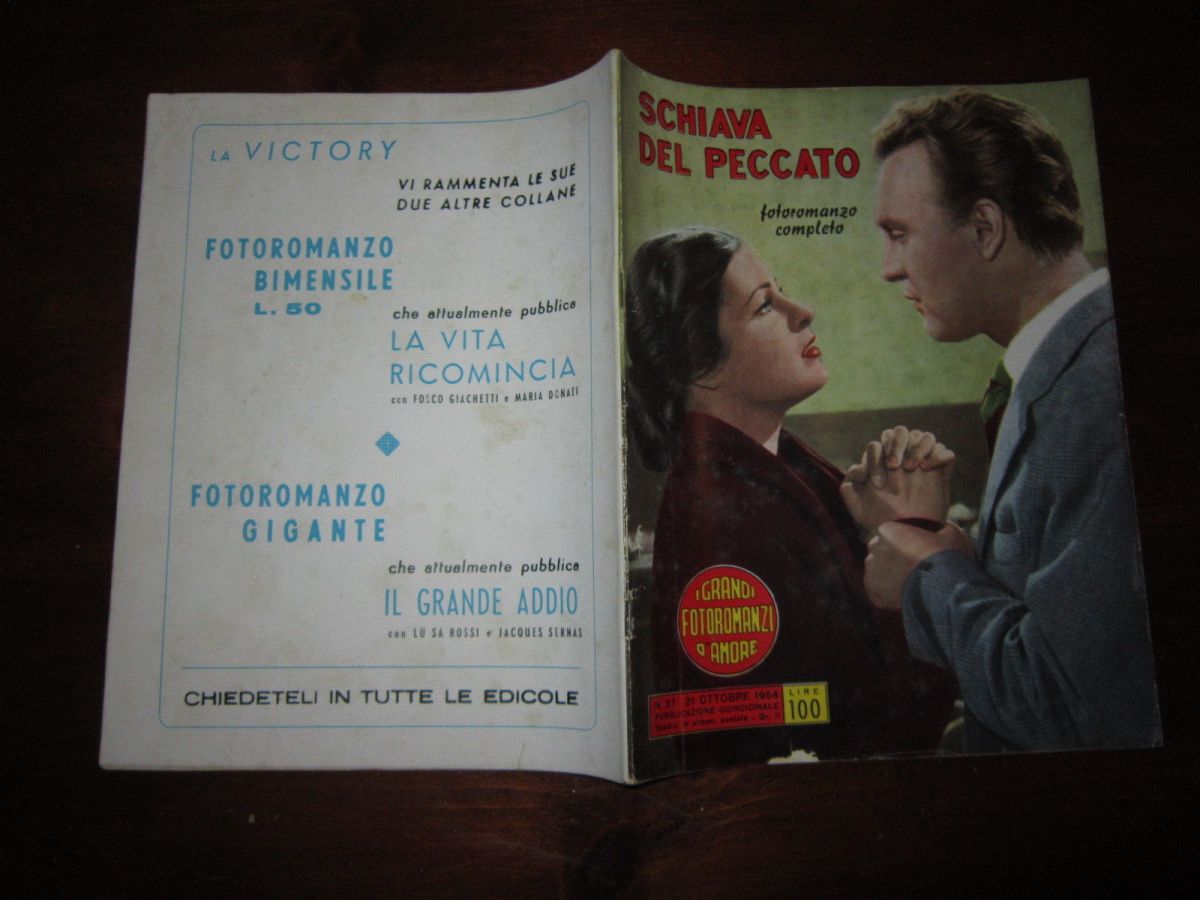 GRANDI FOTOROMANZI D AMORE | I magazine side cover Issue 37 21 October 1954