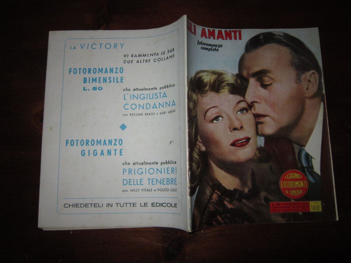 GRANDI FOTOROMANZI D AMORE | I magazine side cover Issue 38 4 November 1954