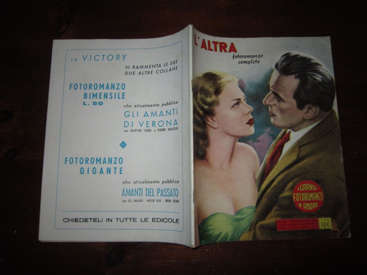 GRANDI FOTOROMANZI D AMORE | I magazine side cover Issue 39 18 November 1954
