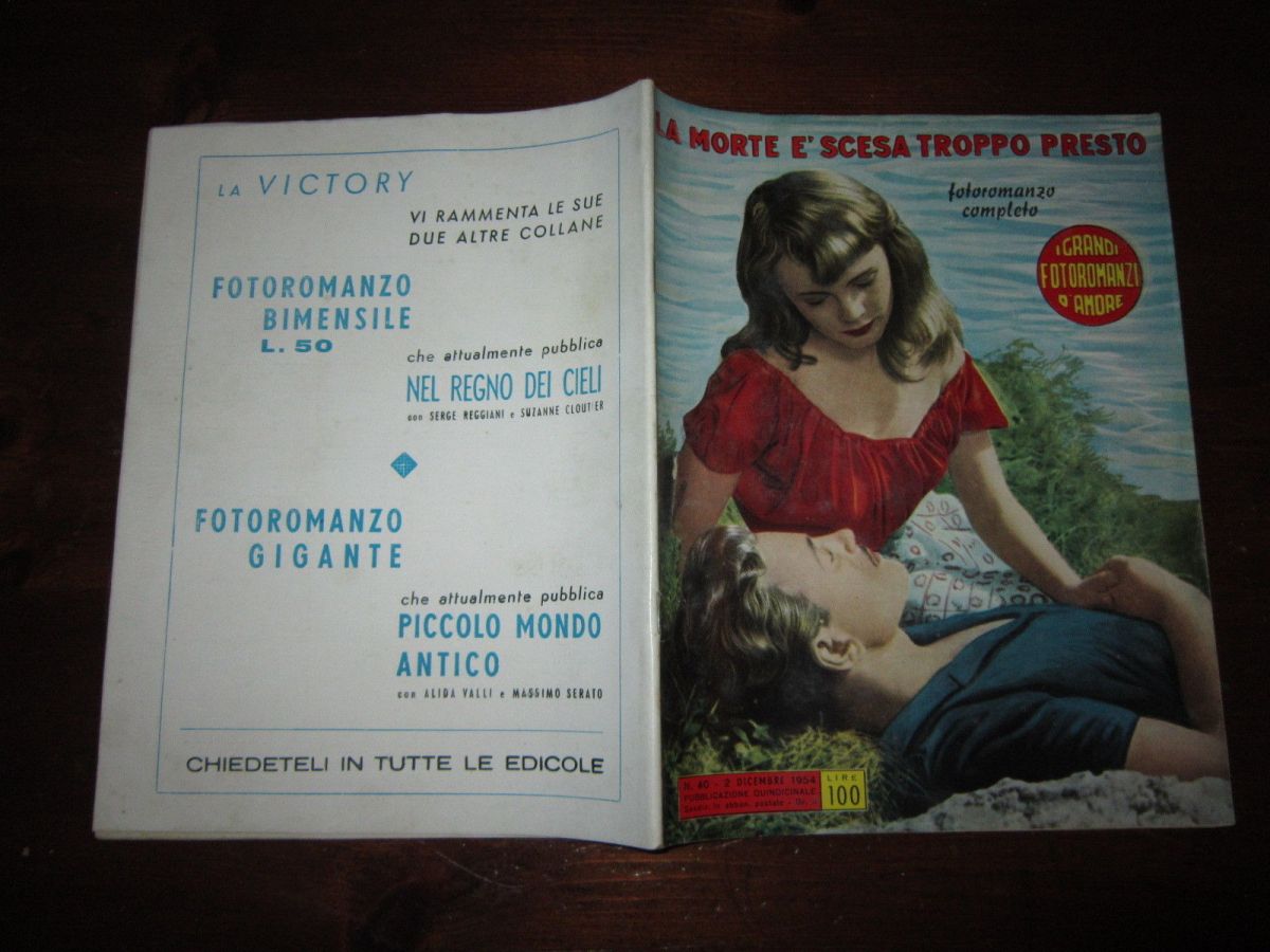 GRANDI FOTOROMANZI D AMORE | I magazine side cover Issue 40 2 December 1954