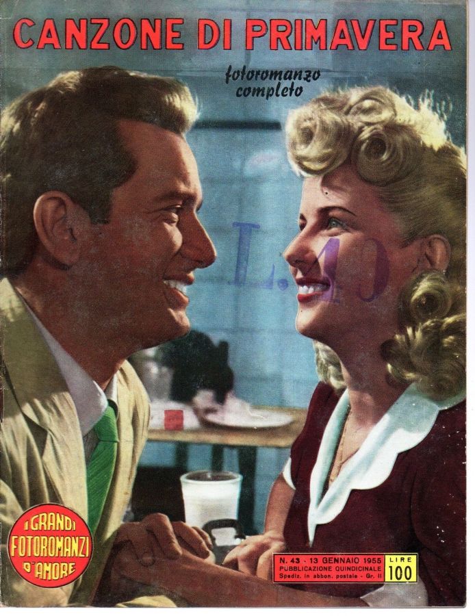 GRANDI FOTOROMANZI D AMORE | I magazine side cover Issue 43 15 January 1955