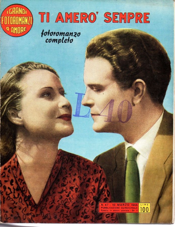 GRANDI FOTOROMANZI D AMORE | I magazine side cover Issue 47 10 March 1955