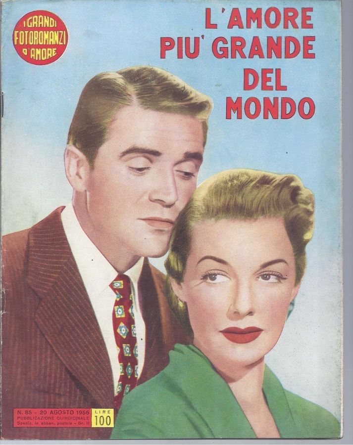 GRANDI FOTOROMANZI D AMORE | I magazine side cover Issue 85 20 August 1956