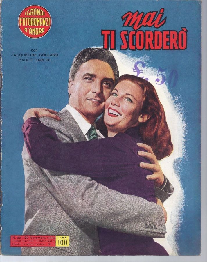 GRANDI FOTOROMANZI D AMORE | I magazine side cover Issue 92 29 November 1956