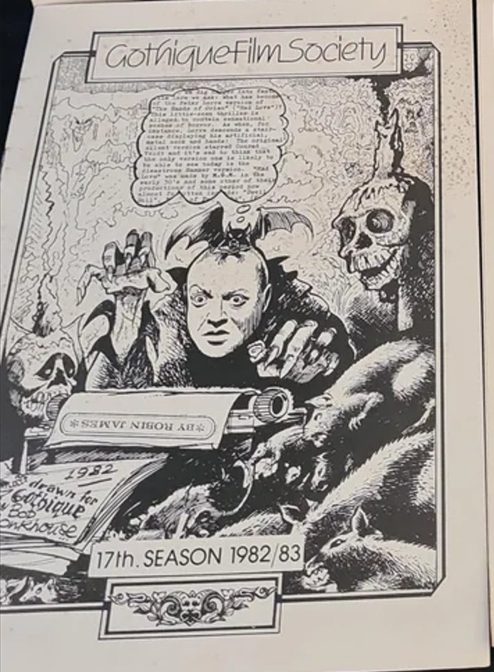GOTHIQUE FILM SOCIETY magazine side cover Issue 17   1982