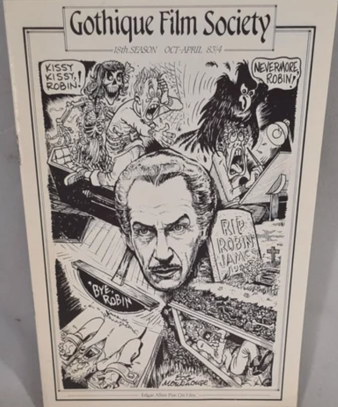 GOTHIQUE FILM SOCIETY magazine side cover Issue 18 October 1983-April 1984 