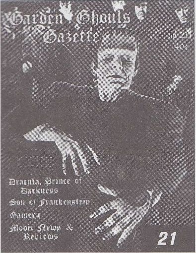 GARDEN GHOULS GAZETTE magazine side cover Issue 21 September 1966