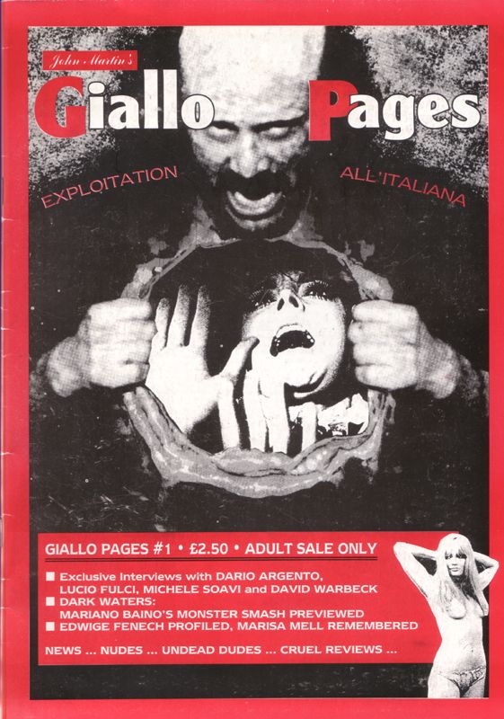 GIALLO PAGES magazine side cover Issue 1 March/April/May 1993