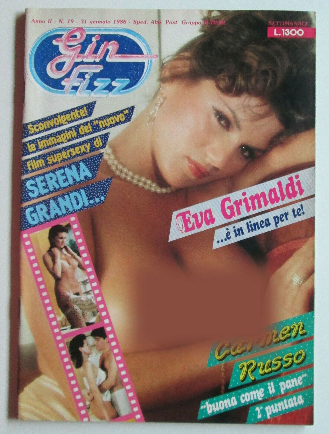GIN FIZZ magazine side cover Issue 19 31 January 1986