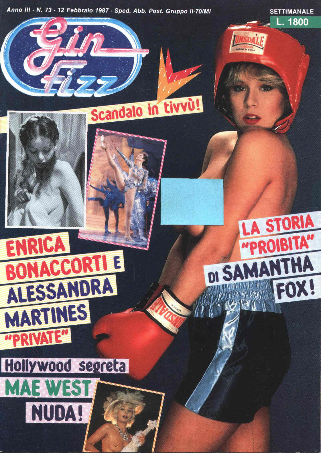 GIN FIZZ magazine side cover Issue 73 12 February 1987