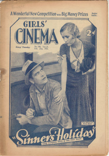 GIRLS CINEMA magazine side cover 21 February 1931
