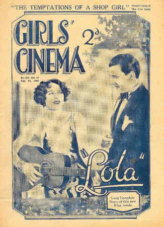 GIRLS CINEMA magazine side cover  Vol 16 # 411 1 September 1928