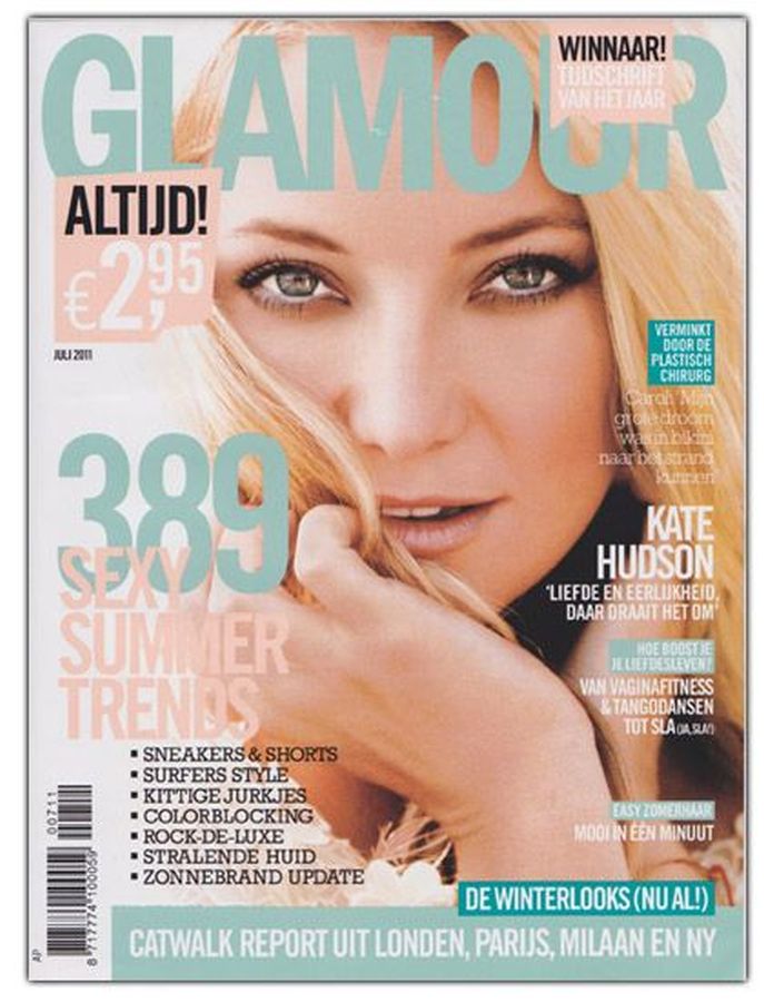 GLAMOUR DENMARK magazine side cover  July 2011