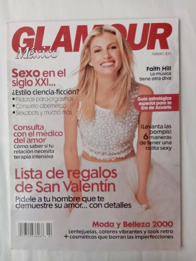 GLAMOUR MEXICO magazine side cover  February 2000