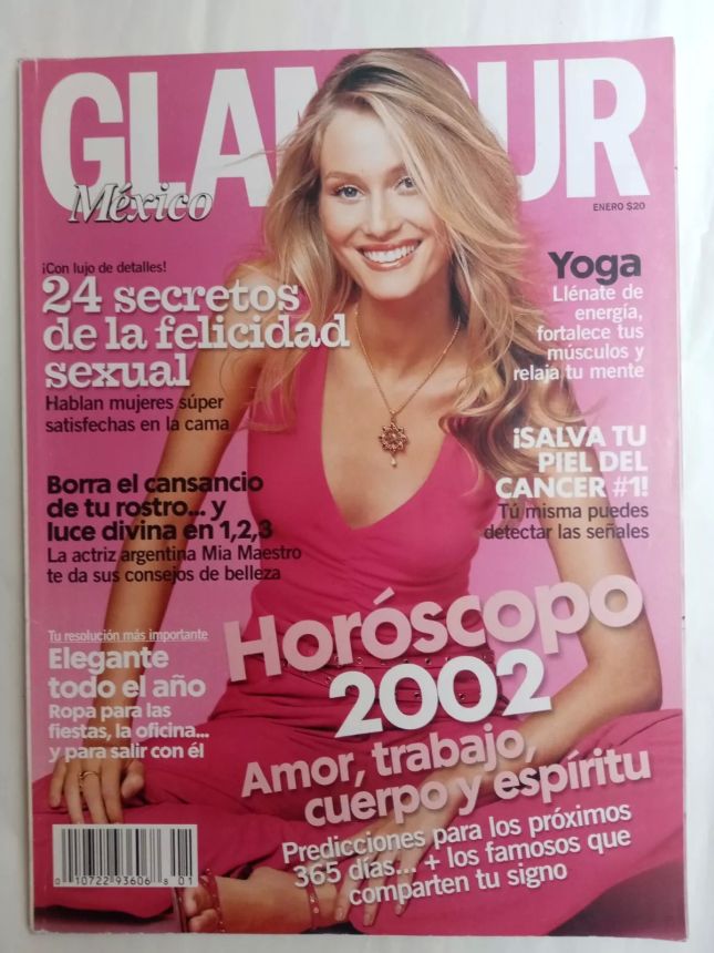 GLAMOUR MEXICO magazine side cover  January 2002