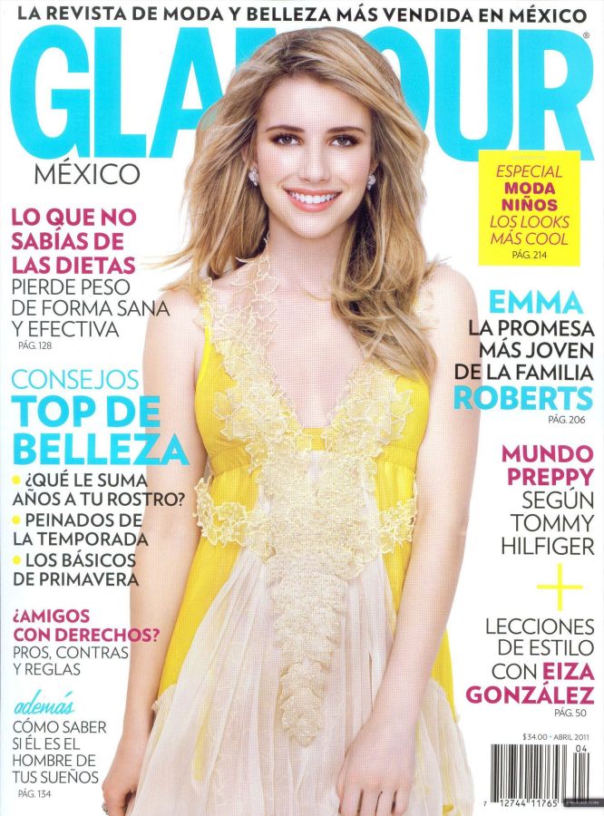 GLAMOUR MEXICO magazine side cover  April 2011