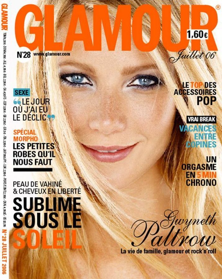 GLAMOUR FR magazine side cover Issue 28  July 2006
