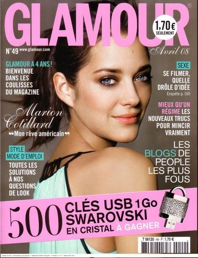 GLAMOUR FR magazine side cover Issue 49  April 2008