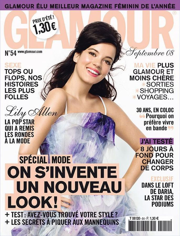 GLAMOUR FR magazine side cover Issue 54  September 2008