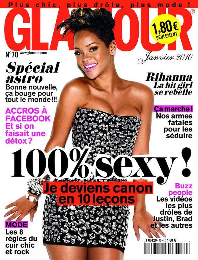 GLAMOUR FR magazine side cover Issue 70  January 2010