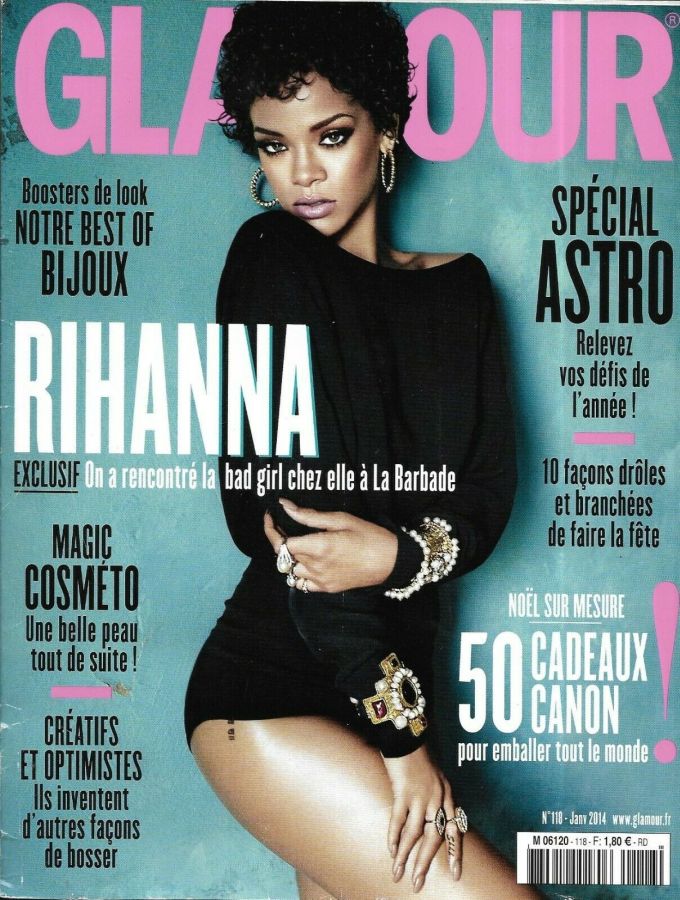 GLAMOUR FR magazine side cover Issue 118  January 2014
