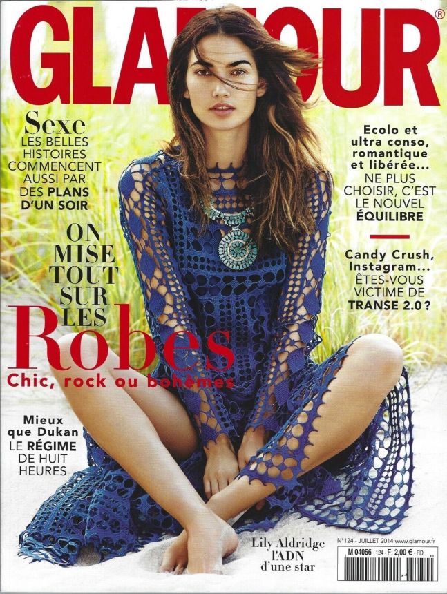 GLAMOUR FR magazine side cover Issue 124  July 2014
