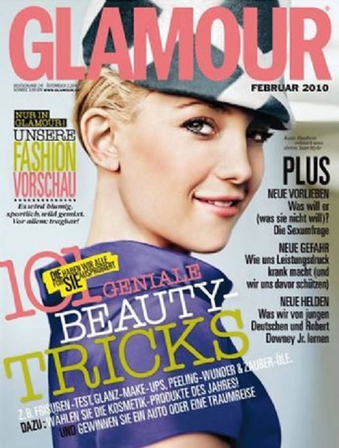 GLAMOUR GERMANY magazine side cover  February 2010