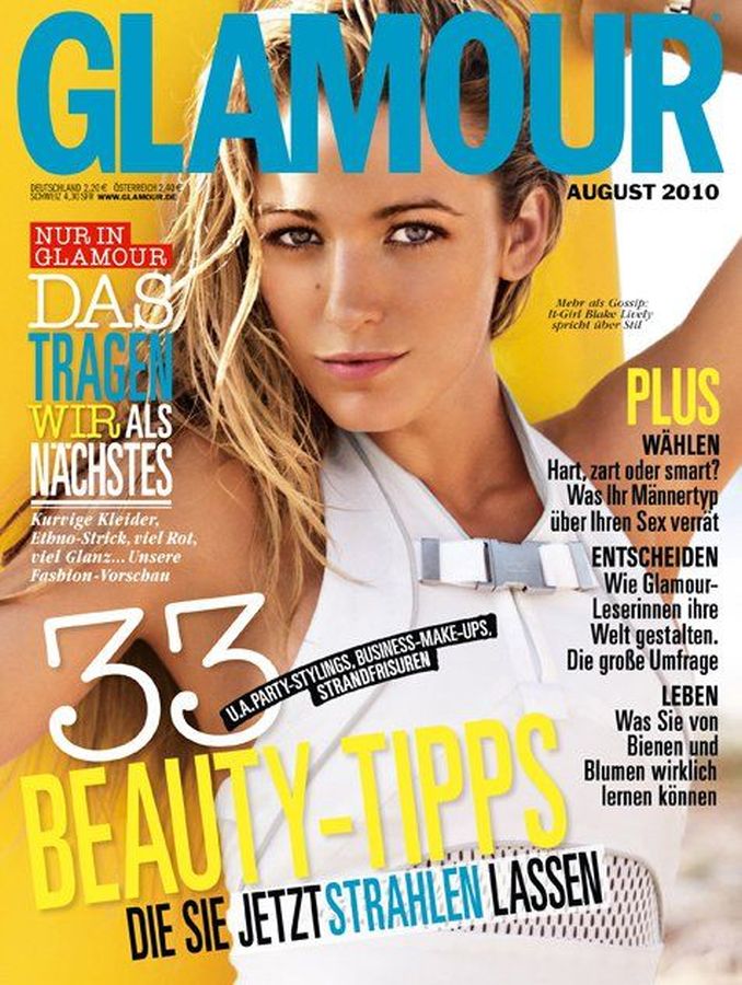 GLAMOUR GERMANY magazine side cover  August 2010