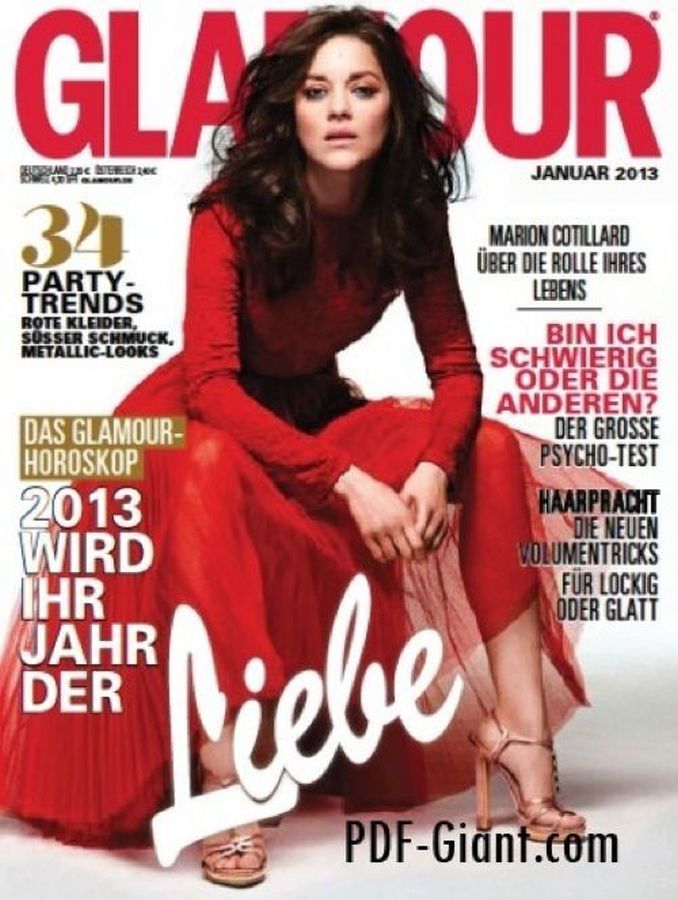 GLAMOUR GERMANY magazine side cover  January 2013