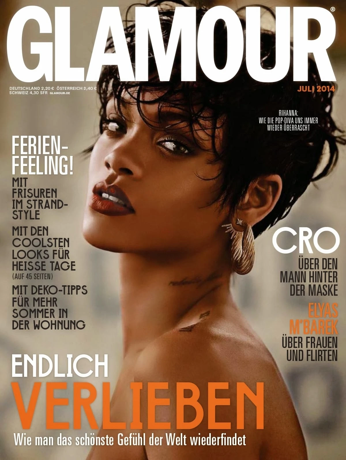 GLAMOUR GERMANY magazine side cover  July 2014