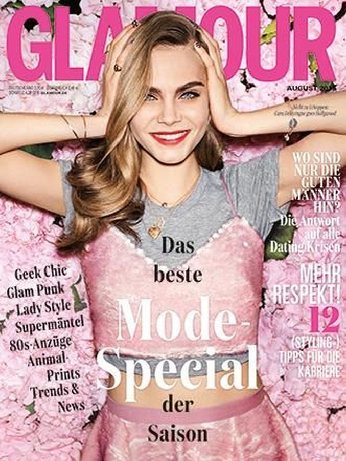 GLAMOUR GERMANY magazine side cover  August 2015