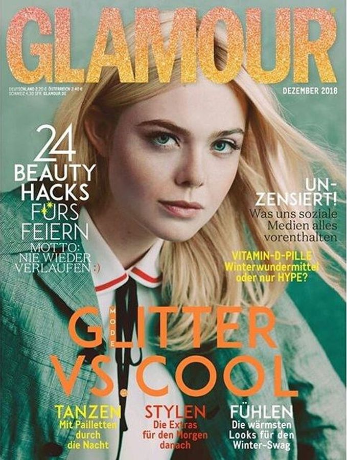 GLAMOUR GERMANY magazine side cover  December 2018