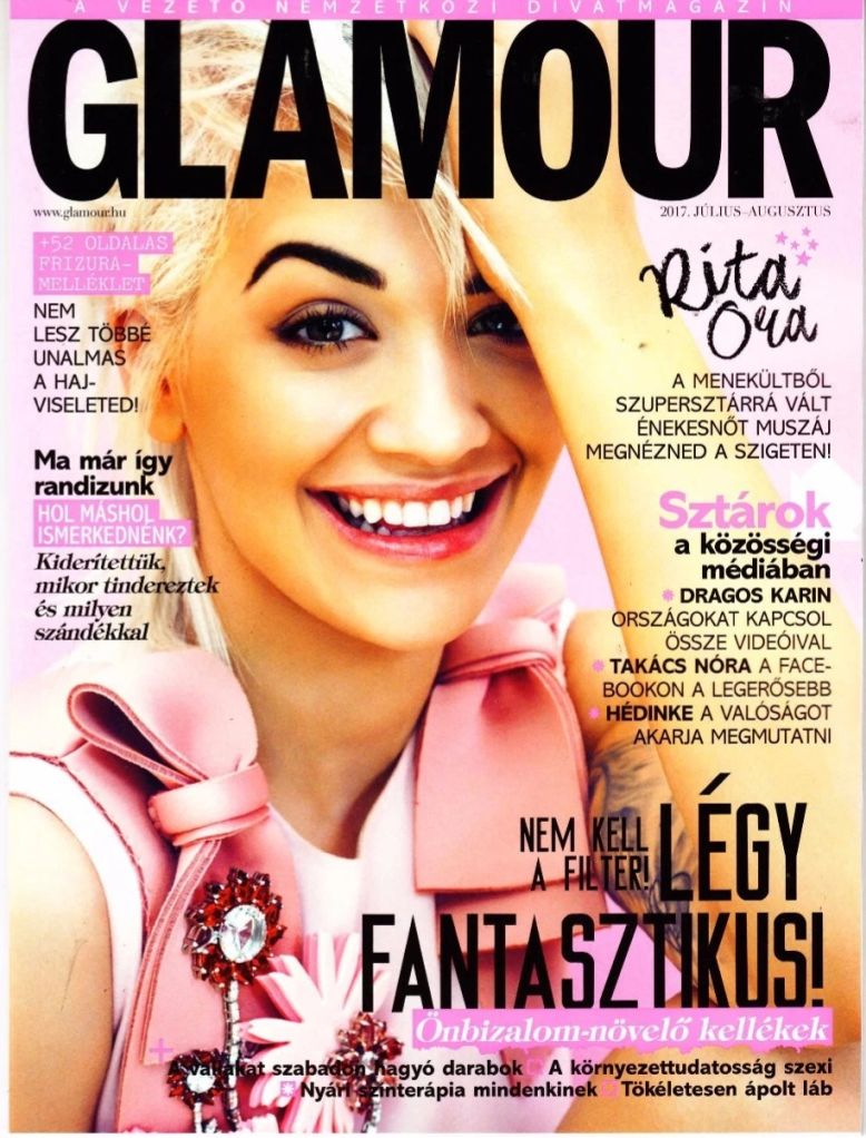 GLAMOUR HUNGARY magazine side cover  July/August 2017