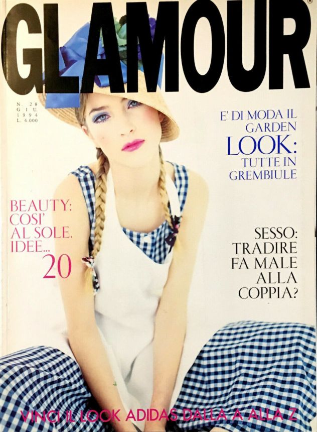 GLAMOUR ITALY magazine side cover Issue 28  June 1994